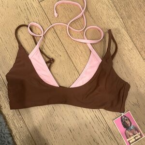 STRAWBERRY MILK MOB Double Dipped BIkini Top + Bottom Set NWT